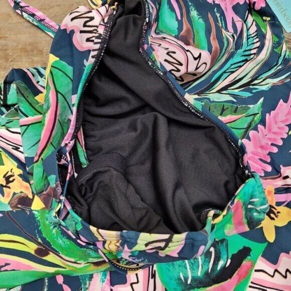 NEW Birdsong Sz 24W Waikiki Floral Plus Size Flyaway Underwire Tankini Swim Top - Picture 5 of 11